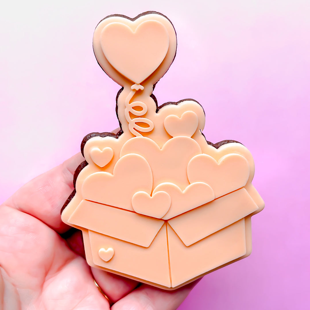 Box With Heart Balloons