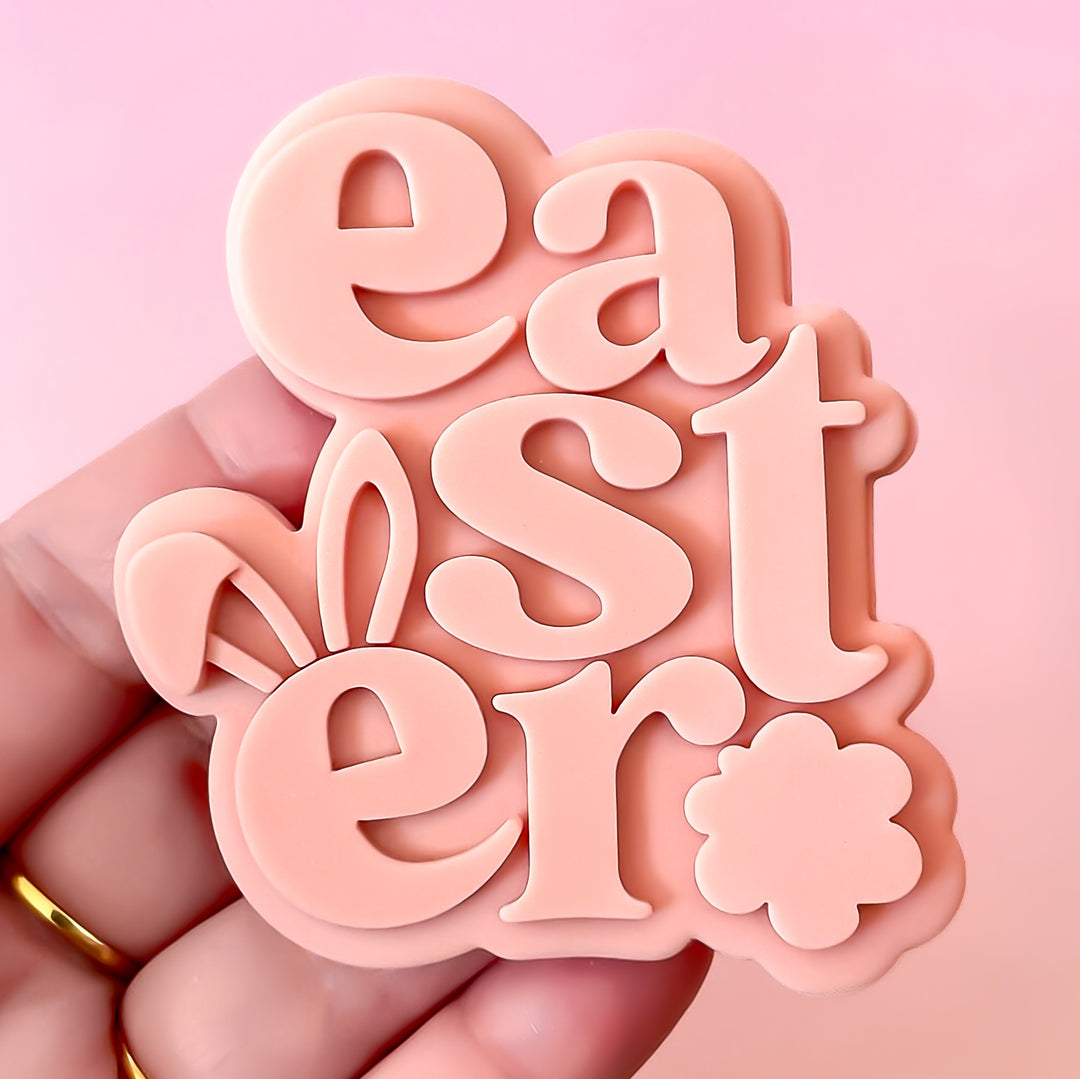 Retro Easter Sign With Ears And Tail