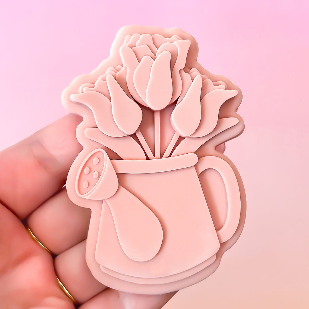 Water Can With Tulips