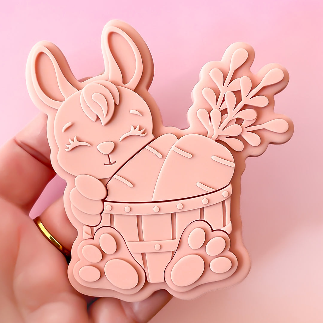 Bunny With Wooden Basket