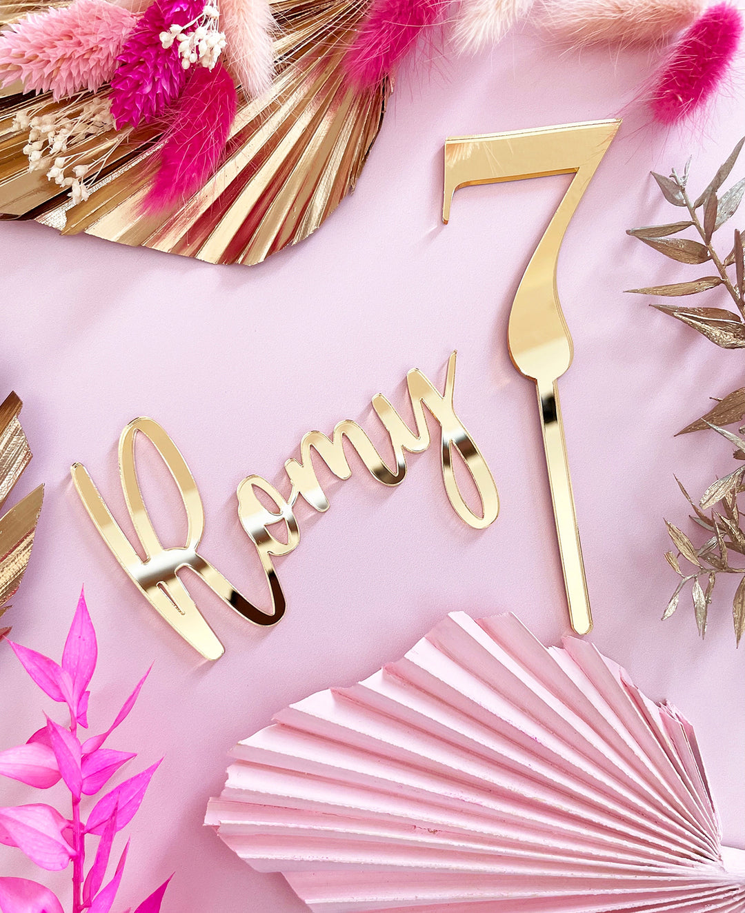 Name & Age Cake Topper Set CHUNKY SCRIPT STYLE