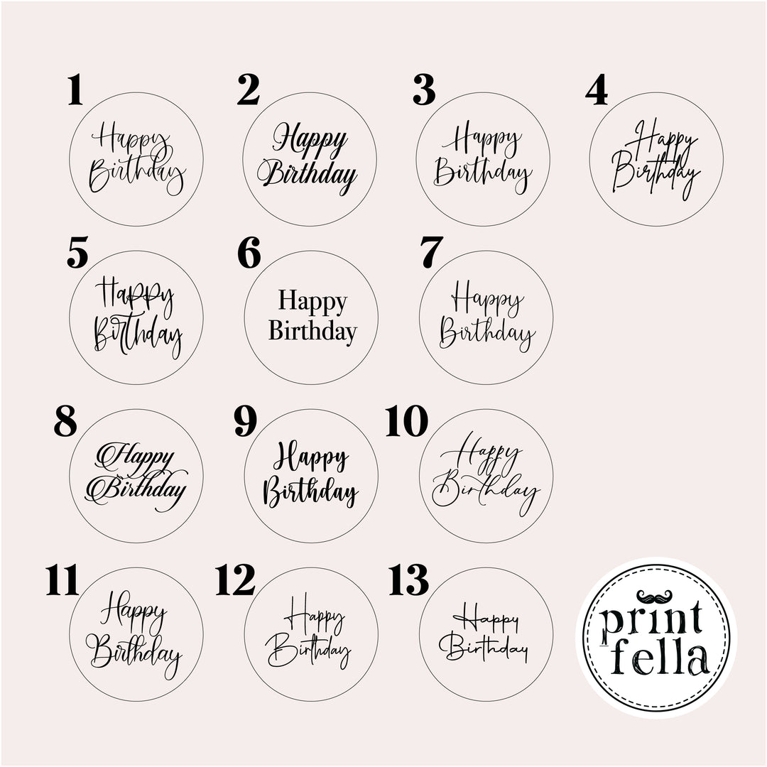 Acrylic Cupcake Disc Happy Birthday Choose Your Design