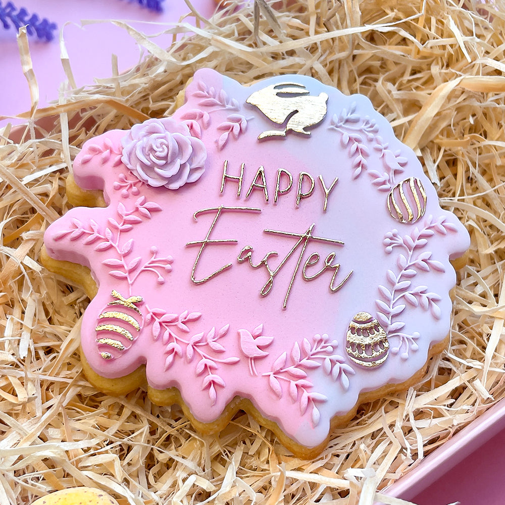 Floral Happy Easter Wreath