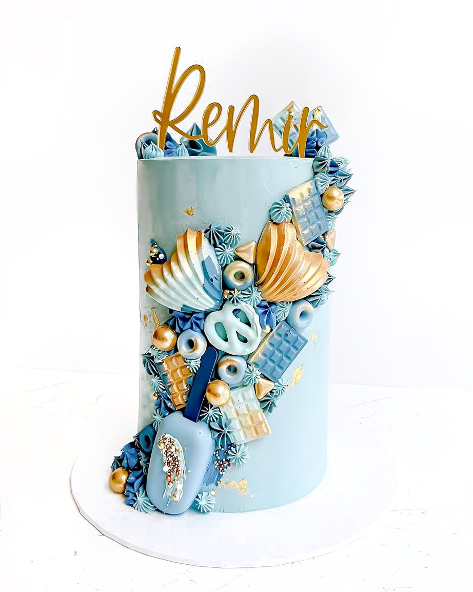 Name Charm Cake Topper CHUNKY SCRIPT TYPE