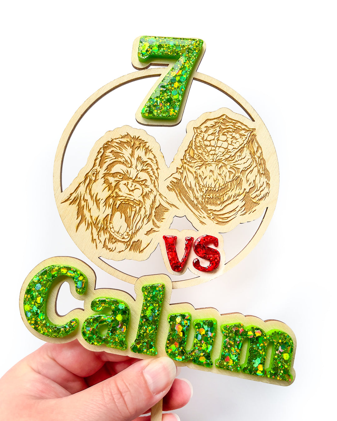 Wooden Engraved Topper Cake Topper Set