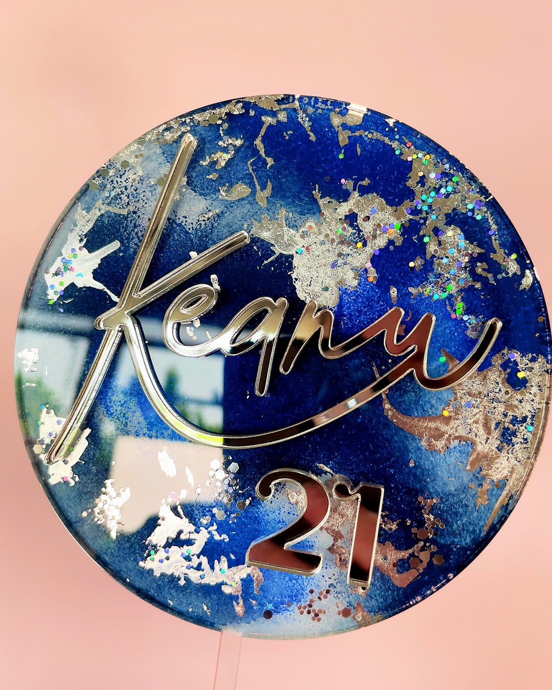 Custom Painted Paddle Name & Age Number Cake Topper CHOOSE FONT FAMILY