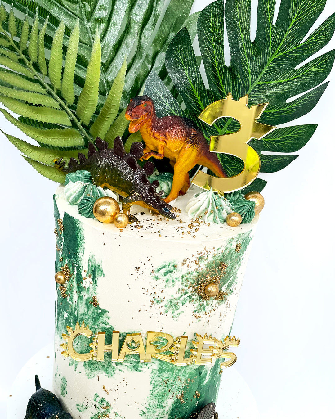 Dinosaur Themed Number Charm Or Cake Topper EXACT FONT