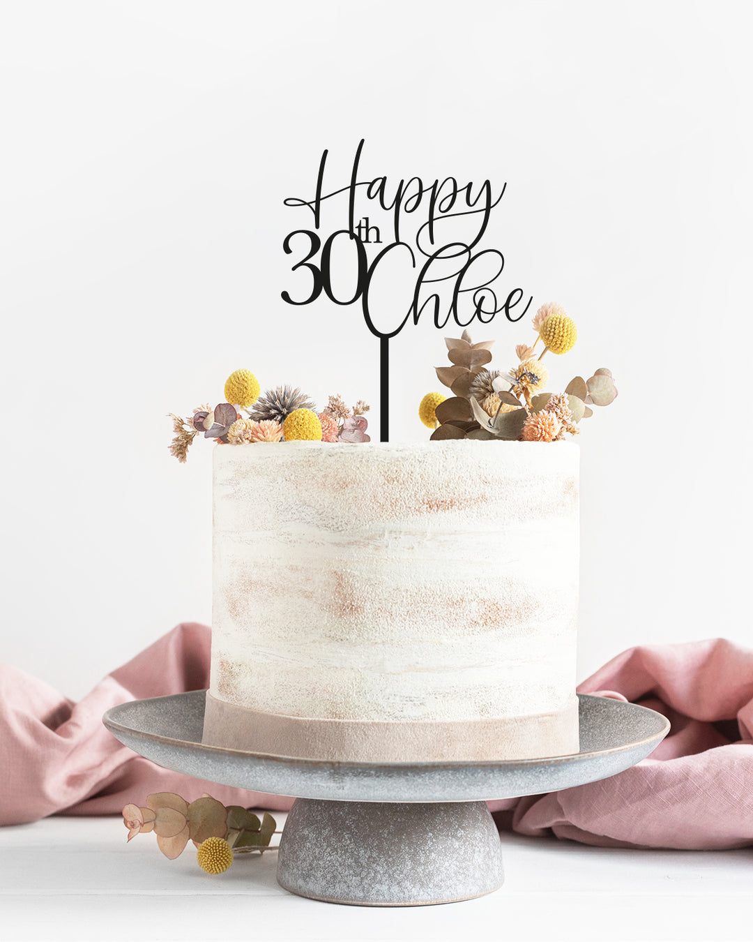 Happy Name & Birthday Number Cake Topper EXACT FONT