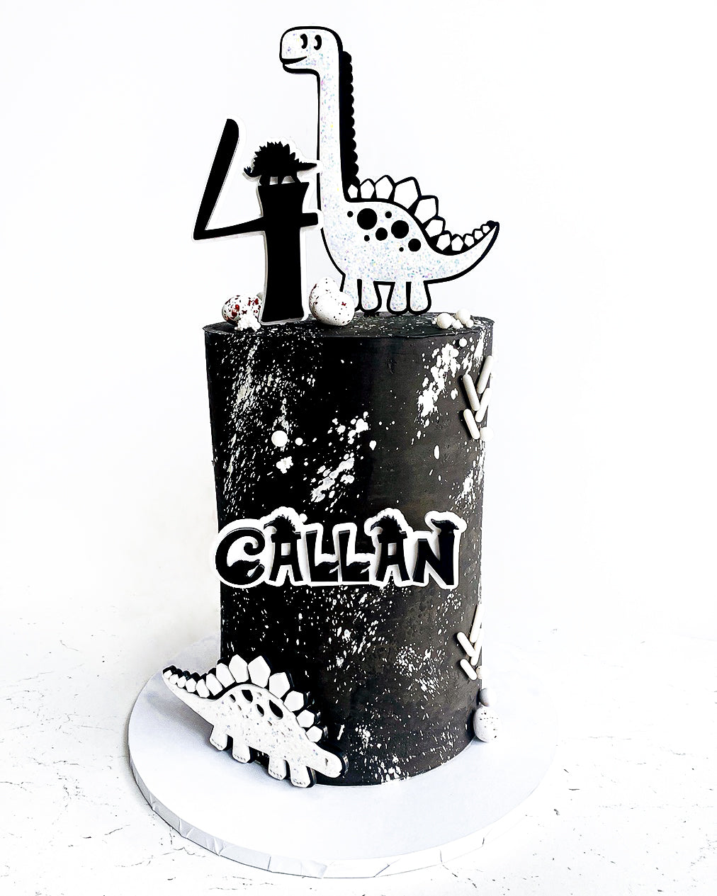 Dinosaur Glitter Overlay Cake Topper Set