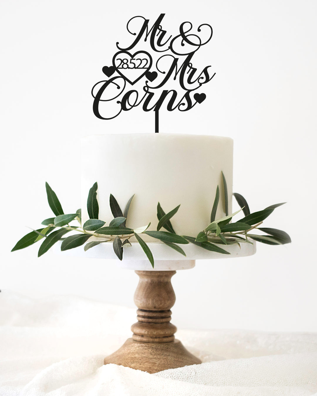 Mr & Mrs Name Cake Topper EXACT FONT