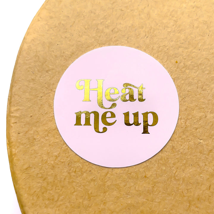 Foiled Retro Heat Me Up Stickers ROUND