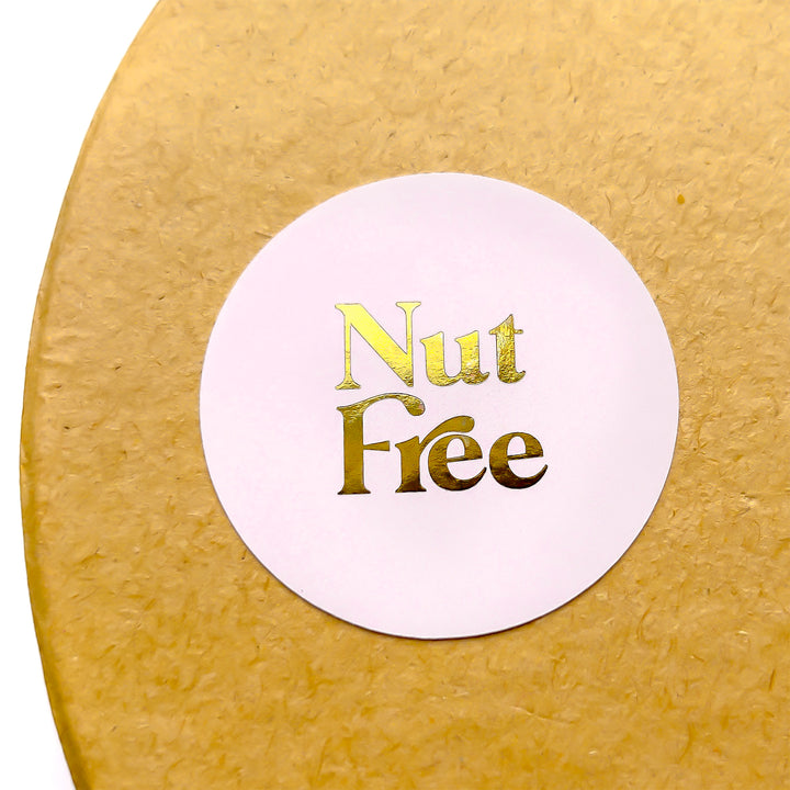 Foiled Retro NUT FREE Stickers ROUND