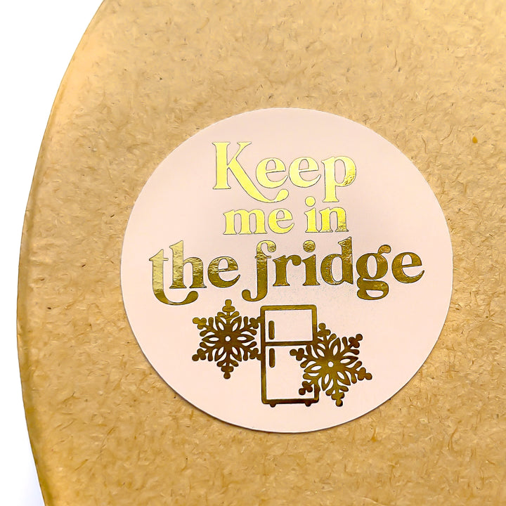 Foiled Retro Keep Me In The Fridge Stickers ROUND